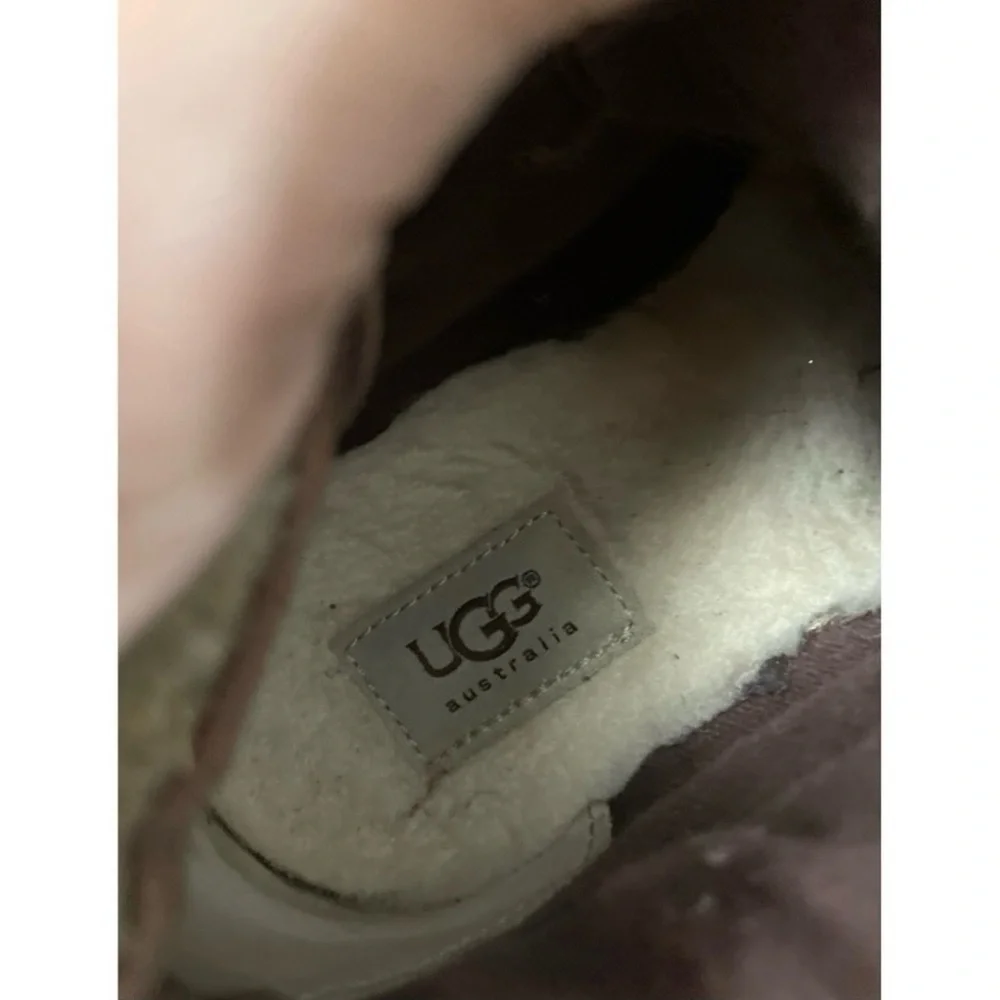 UGG Orin Wool Cuff Lace-Up Ankle Boots Brown Kids 5 Unisex Casual